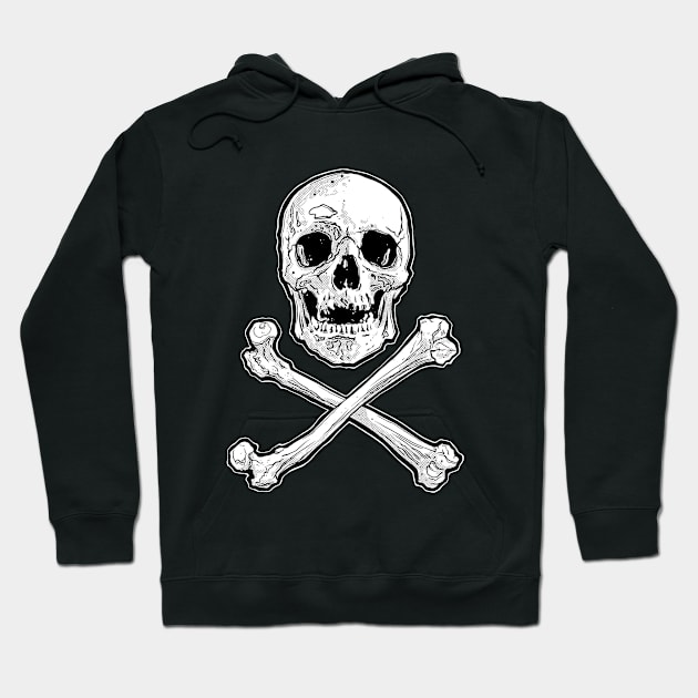 Skull and Bones - Jolly Roger, Skeleton, Anatomy, Pirates, Halloween Hoodie by SSINAMOON COVEN